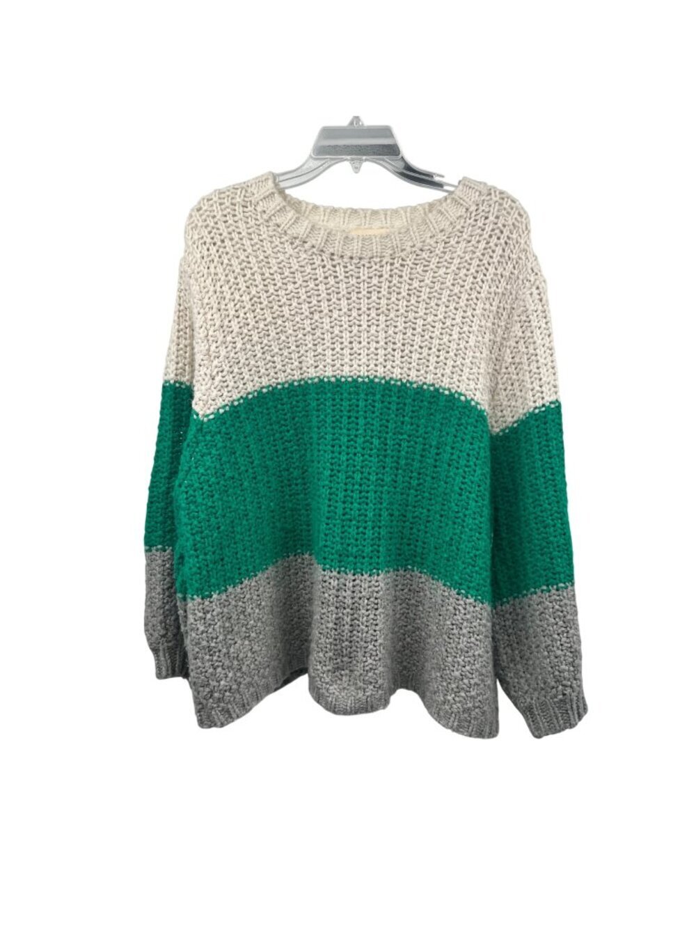 Promesa Womens Open Knit Pullover Sweater Striped Long Sleeve Size S/M